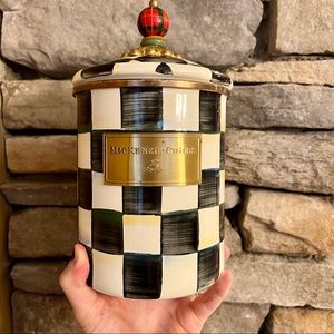 MacKenzie Childs medium canister in courtly check